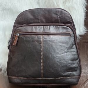 Luxurious Dark Brown Leather Backpack for Men